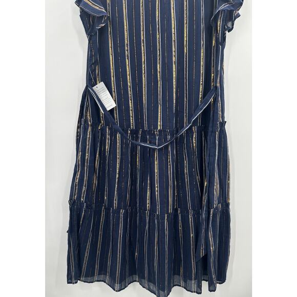 Adelyn Rae Boho Chic Nina Cotton Midi Dress Navy Blue Xlarge Classic With Pocket - Picture 7 of 12